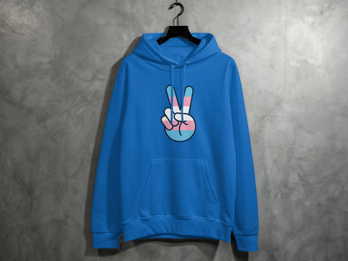 Transgender Peace Sign Hoodie S / Royal Blue