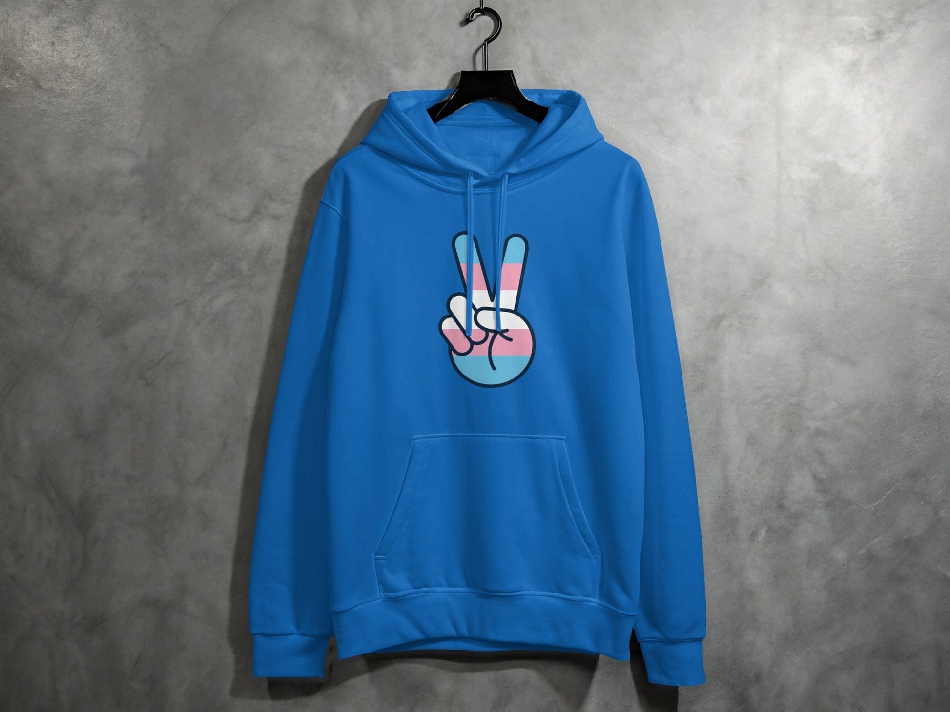 Transgender Peace Sign Hoodie S / Royal Blue