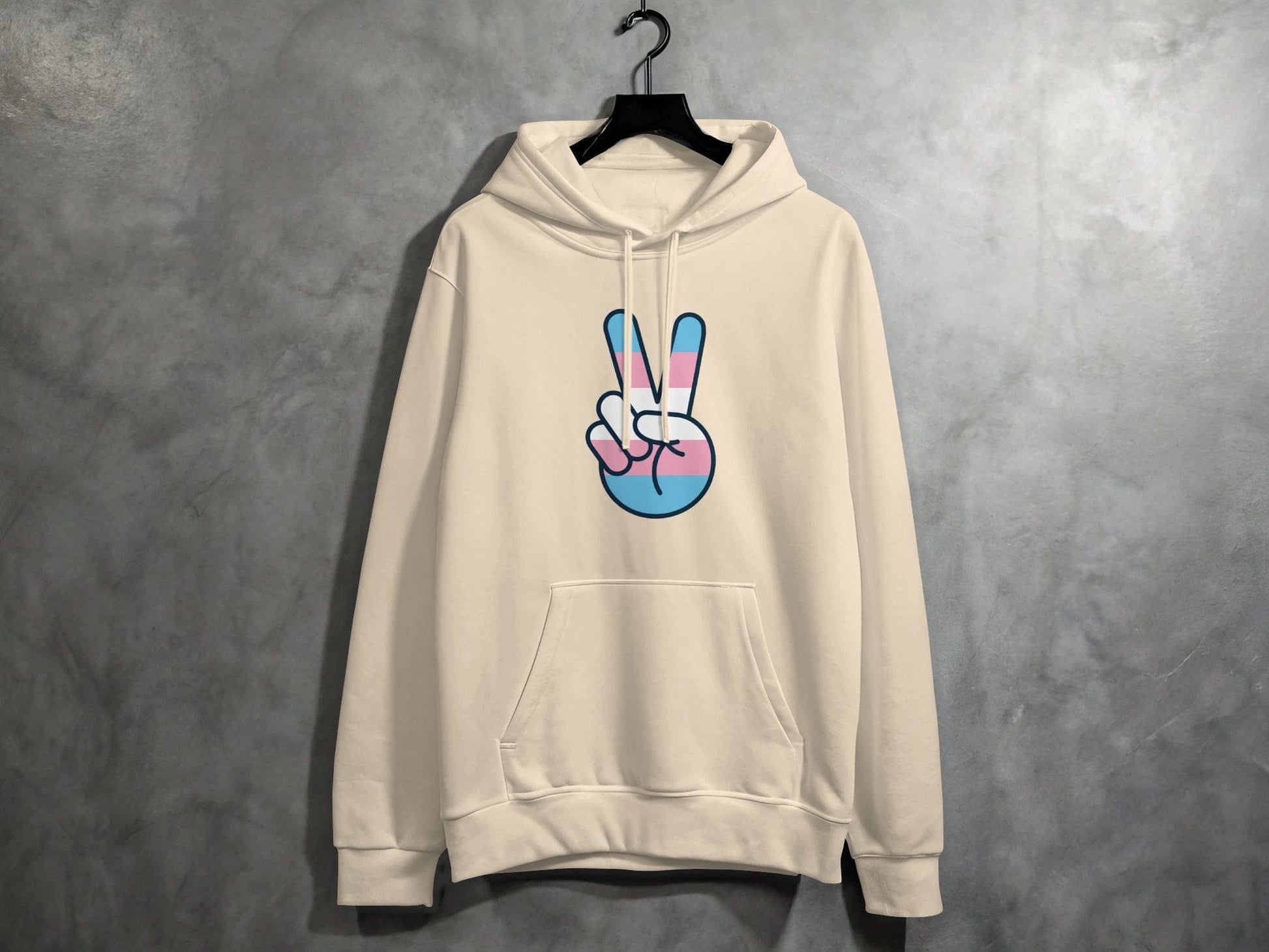 Transgender Peace Sign Hoodie S / Sand
