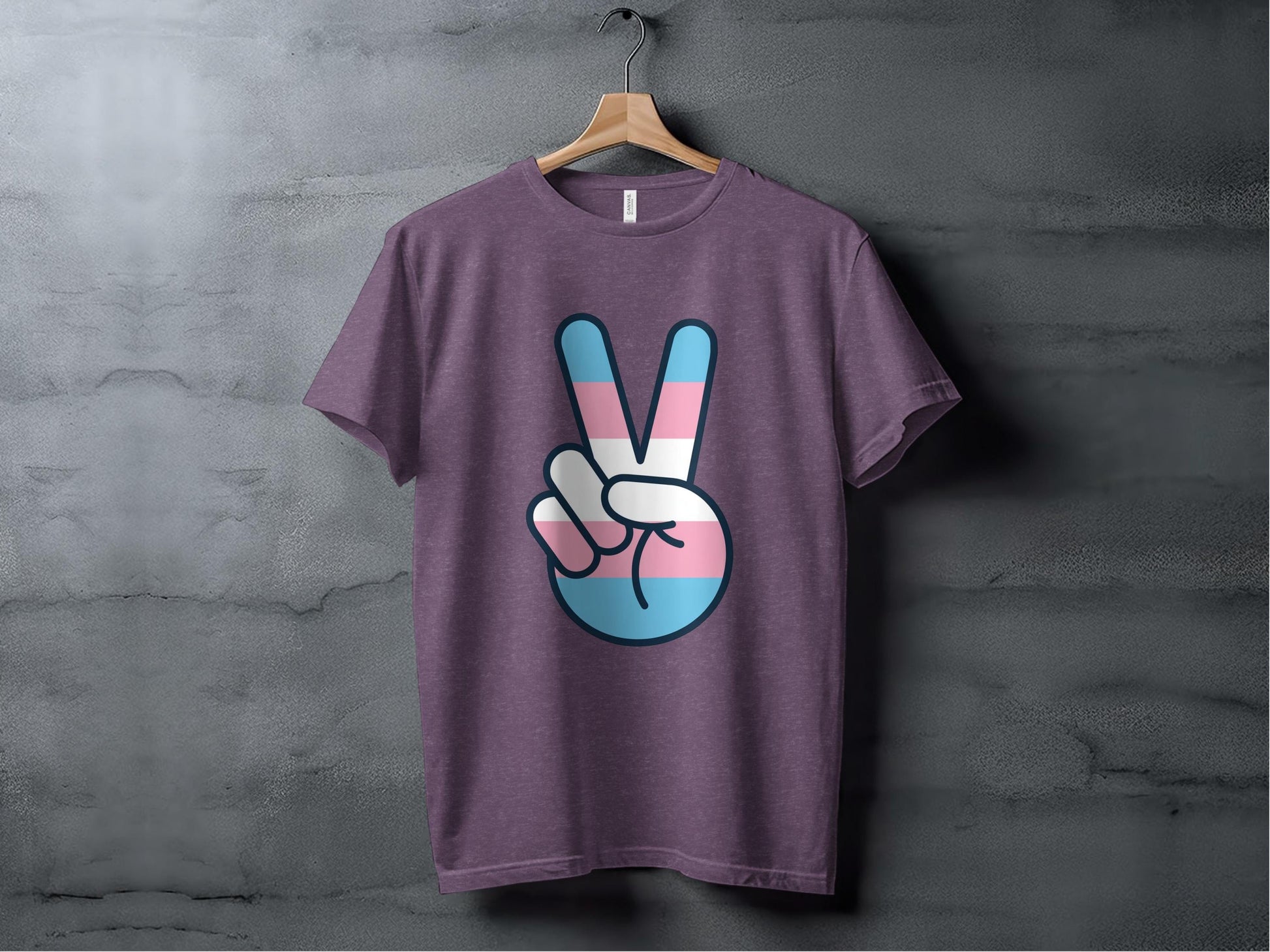 Transgender Pride Peace Sign Gesture Graphic Design T-Shirt Sweatshirt Hoodie XS / Heather Team Purple