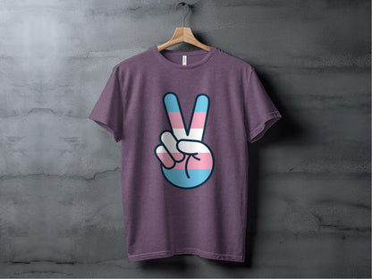 Transgender Pride Peace Sign Gesture Graphic Design T-Shirt Sweatshirt Hoodie XS / Heather Team Purple