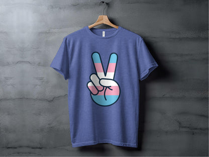 Transgender Pride Peace Sign Gesture Graphic Design T-Shirt Sweatshirt Hoodie XS / Heather True Royal