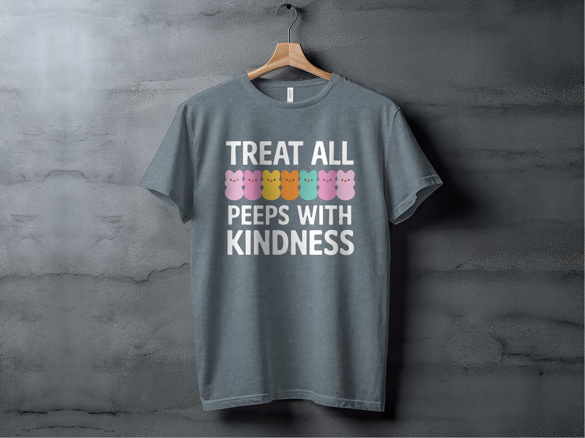 Treat All Peeps With Kindness Tee XS / Heather Slate