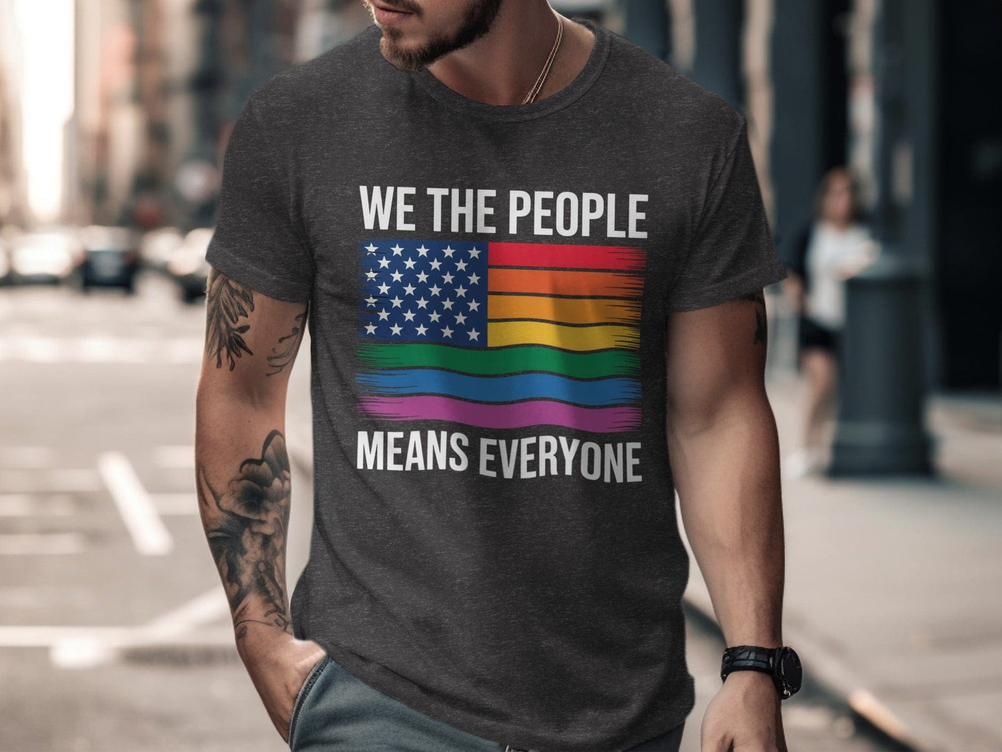 we the people means everyone XS / Dark Grey Heather
